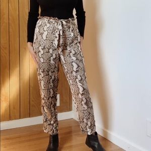 H&M paperbag snakeskin pants